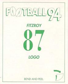 1994 Select AFL Stickers #87 Fitzroy Lions Back
